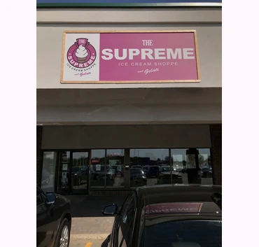 The Supreme Ice Cream Shoppe storefront on Jefferson Avenue, Winnipeg